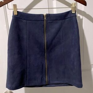 Suede high waisted mini skirt